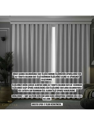 Groster Spor  Açık Gri Blackout, Işık Güneş Geçirmez Karartma Perde Güneşlik, Fon Perde Pilesiz  [enxboy]