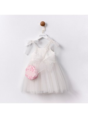 ministok Rozalie Fiyonk Detaylı Askılı Çanta Aksesuarlı Kız Çocuk Elbise