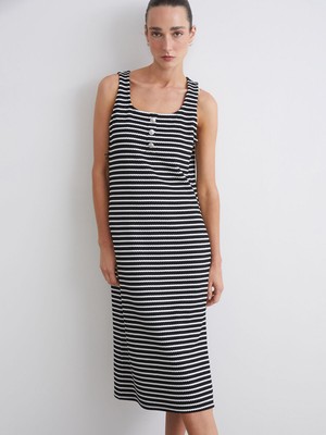 Lc Waikiki Yeni Sezon U Yaka Çizgili A Kesim Elbise