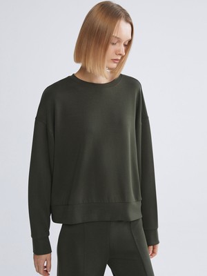 Lc Waikiki Yeni Sezon Bisiklet Yaka Oversize Kadın Sweatshirt