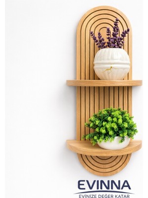 Evinna Industrial Living Ahşap Duvar Rafı – Ceviz Dekoratif Duvar Dekorasyonu