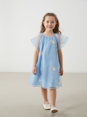 Lc Waikiki Yeni Sezon Bisiklet Yaka Kız Çocuk Dantel Elbise