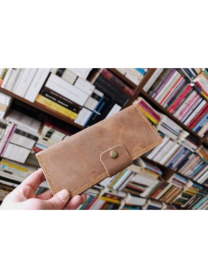 Mahfuz Kesimden Dikime Tamamen El Emeği Gerçek Deri Cüzdan 12 Kart 2 Bölme Alanı (19.4cm*8,5cm)  NLU257