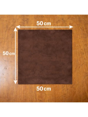 Kendinden Yapışkanlı Alkantara Süet Suni Deri 50 x 50 - Kahverengi
