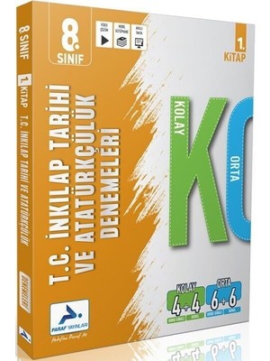 Paraf 8. Sınıf Lgs Tc Inkılap Tarihi ve Atatürkçülük Kolay ve Orta Denemeleri Çözümlü 1. Kitap Paraf Yayınları