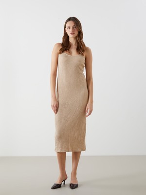 Lc Waikiki Yeni Sezon U Yaka Dokulu Elbise