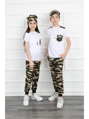 Mavi Boncuk Kids Çocuk Kamuflaj Takım 4 Lü