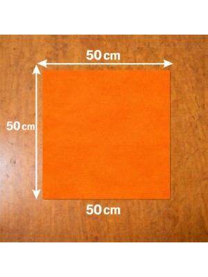 Kendinden Yapışkanlı Alkantara Süet Suni Deri 50 x 50 - Turuncu