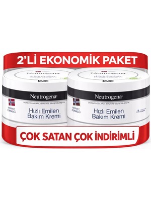 Neutrogena Norveç Formülü Hızlı Emilen Bakım Kremi 200ML+200ML 400ML Avantaj Pk