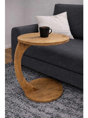 Tekerlekli C Sehpa Koltuk Yanı Zigon Servis Sehpası