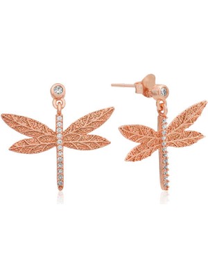 Katre46 925 Ayar Gümüş Yusufçuk Küpe