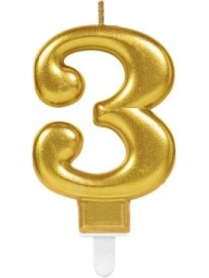 İlkyaz Fashion 3 Rakamı Mum Gold Renk