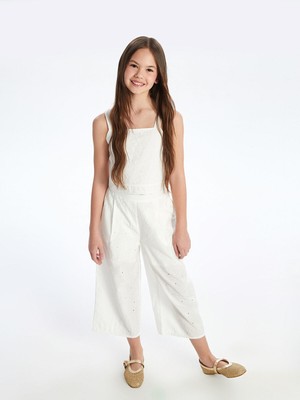 Lc Waikiki Yeni Sezon Beli Lastikli Fisto Detaylı Kız Çocuk Kapri