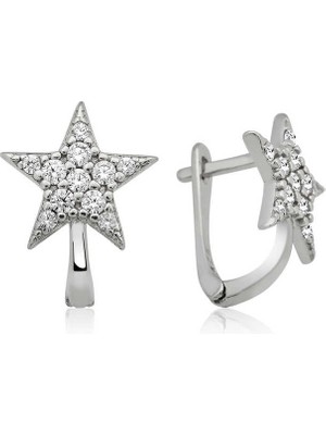 Katre46 925 Ayar Gümüş Yıldız Küpe