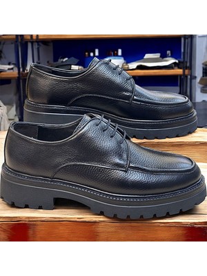 KAFKASLAR AYAKKABI Gerçek Deri Ipli Yeni Kalın Tabanlı Klasik Model Oxfort Erkek Ayakkabı