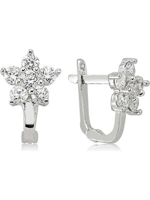 Katre46 925 Ayar Gümüş Çiçek Küpe