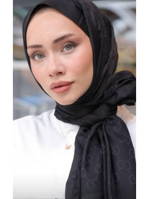 Gucci Çift Taraflı Pamuk Jakarlı Şal Siyah