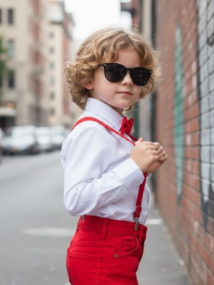 Algitsin OLA Algitsin O L A Çocuk Pantolon Askı +Papyon Seti