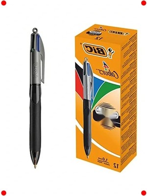 Calperia 4 Renkli Çok Fonksiyonlu Tükenmez Kalem 12'li Set