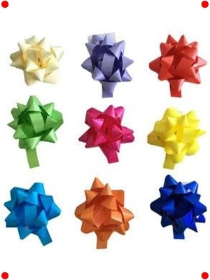 Calperia Karışık Renk Rafya Hediye Paketleme Süsü - 5 Adet