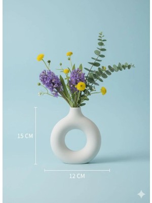 Iskandinav Tarzı Halka Vazo Modern Estetik Ev Dekorasyonu