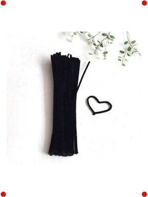 Calperia 20'li Tel Tüylü Şönil, 30 Cm, Siyah Renk