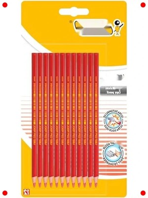 Calperia Kırmızı Kopya Kalemi 12'li, Güvenli, Kolay Açılır