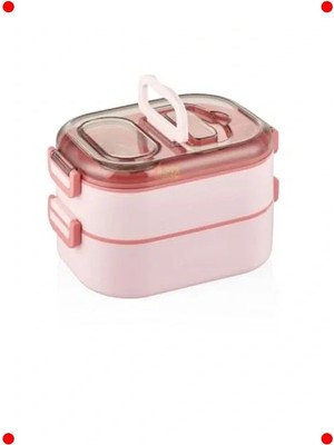 Calperia 1000ML Çift Katlı 3 Bölmeli Çelik Yemek Kutusu - Lacivert