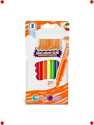 Calperia Yıkanabilir Fosforlu Keçeli Kalem Seti, 8'li