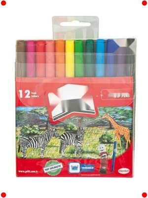 Calperia Çocuk Dostu Silinebilir Keçeli Kalemler (12 Renk)