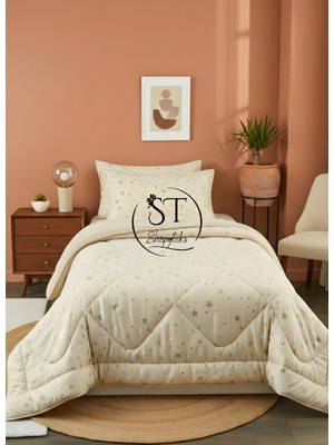 Shopyteks Tek Kişilik Welsoft Puffi Yorgan 155X215 | 1 Adet Yastık Kılıflı | Pamuklu & Yumuşak