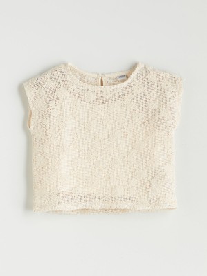 Lc Waikiki Yeni Sezon Bisiklet Yaka Dantel Detaylı Kız Çocuk Bluz