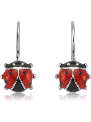 Katre46 Gümüş Sallantılı Uğur Böceği Çocuk Küpesi