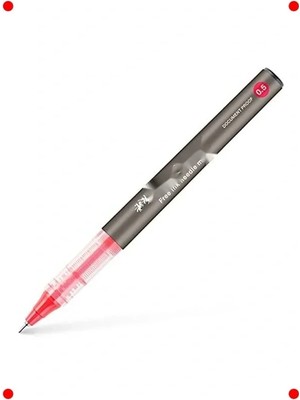 Calperia Akıcı Yazım Roller Kalem 0.5 Kırmızı - Kalıcı Mürekkep