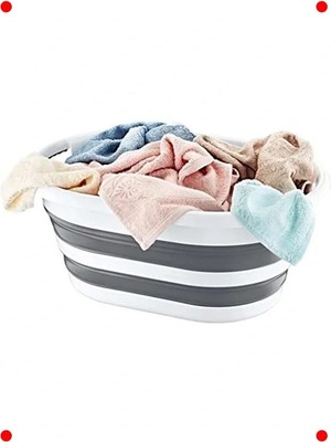 Calperia Katlanabilir Çamaşır ve Oyuncak Sepeti - Gri Renk