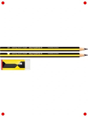 Calperia Jumbo Kurşun Kalem Hb (2 Adet) & Silgi Seti