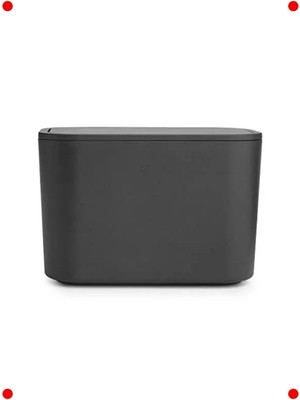 Calperia Koyu Gri Ni Banyo Çöp Kovası - Salıncak Kapaklı