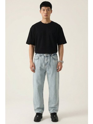 Erkek Rahat Kesim Baggy Jean Pantolon 30075 - Mavi
