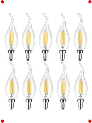 Calperia 10 Adet Kıvrık Buji  Ampul | E14 Duy 4W Günışığı