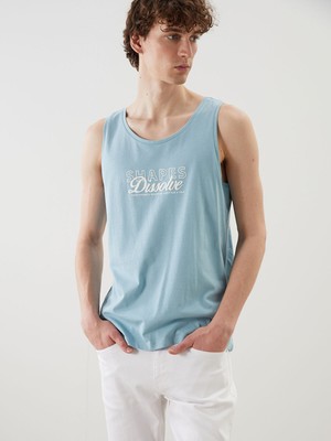 Lc Waikiki Yeni Sezon Bisiklet Yaka Baskılı Erkek Kolsuz Tişört