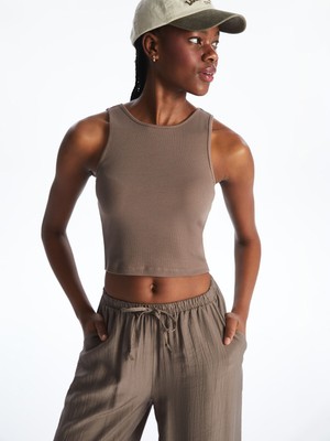 Lc Waikiki Yeni Sezon Bisiklet Yaka Crop Kadın Atlet