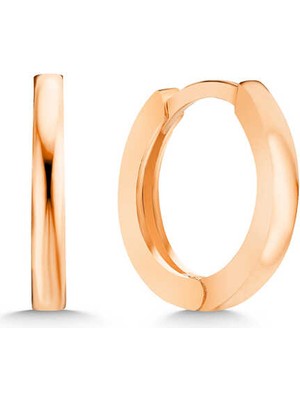 Katre46 Gümüş Rose Halka Kadın Küpe