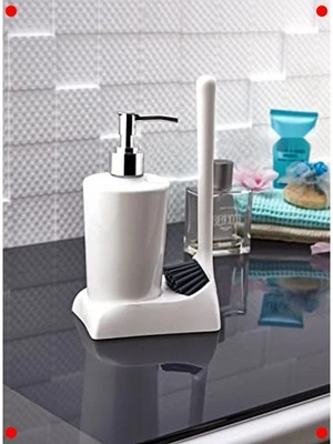 Calperia Silikon Fırçalı Sıvı Sabunk Süngerlik Seti - Mutfak/banyo