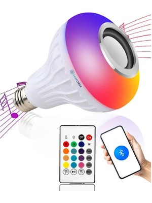 Dempower Ampül LED Rgb Hoparlör Bluetooth 9W Kumandalı Dp-44 2850