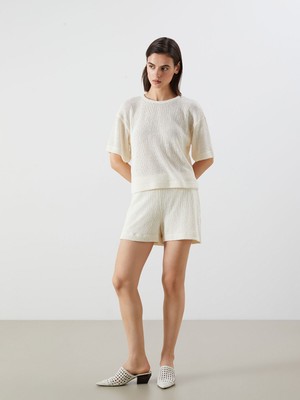 Lc Waikiki Yeni Sezon Beli Lastikli Dokulu Kadın Şort