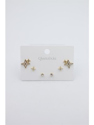 Royaleks Çoklu Set Küpe - Altın