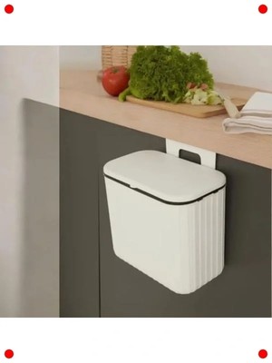 Calperia Asılabilir Tırtıklı Çöp Kovası - 8 Lt, Beyaz