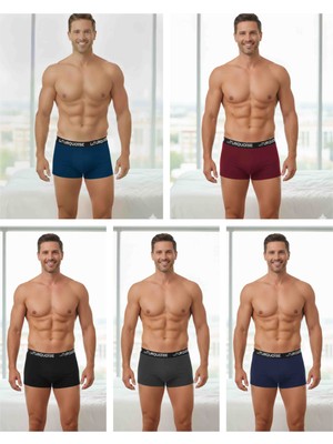 Turquoise 5 Adet Erkek Lilralı Penye Boxer