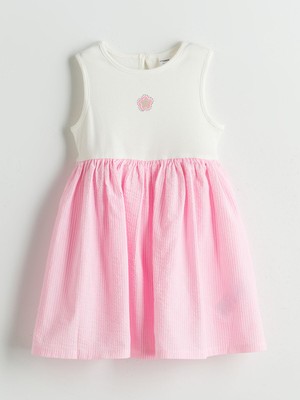 Lc Waikiki Yeni Sezon Bisiklet Yaka Çiçekli Kız Çocuk Kaşkorse Elbise