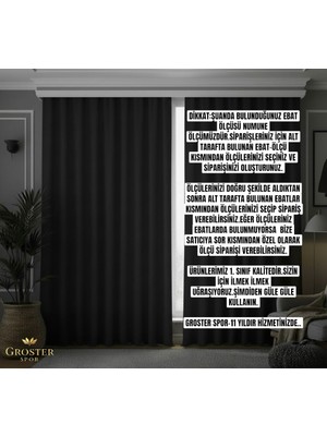 Groster Spor Siyah Blackout, Işık Güneş Geçirmez Karartma Perde Güneşlik, Fon Perde Pilesiz  [enxboy]